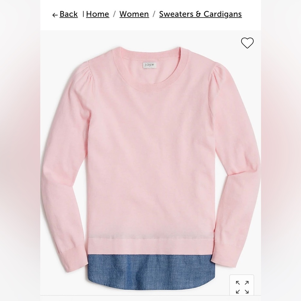 J.Crew - light pink Woven Sweater w/ split hem Sm NWT